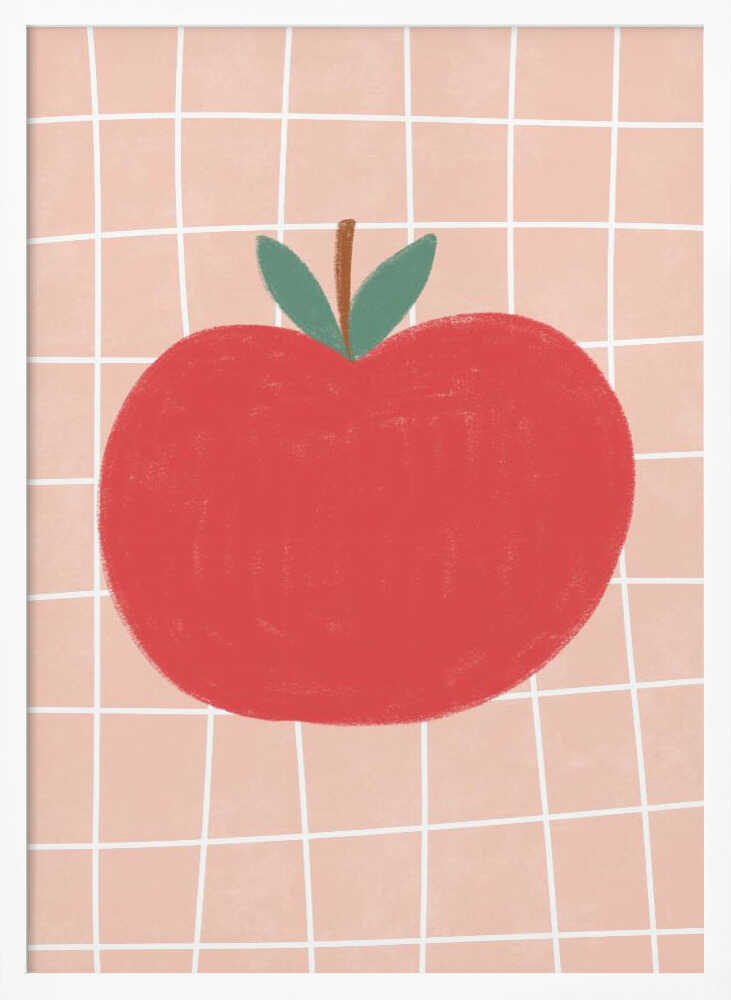 Red Apple Grid Art Print UK — Abstract Minimal Wall Art — Kitchen — Wall It All Prints