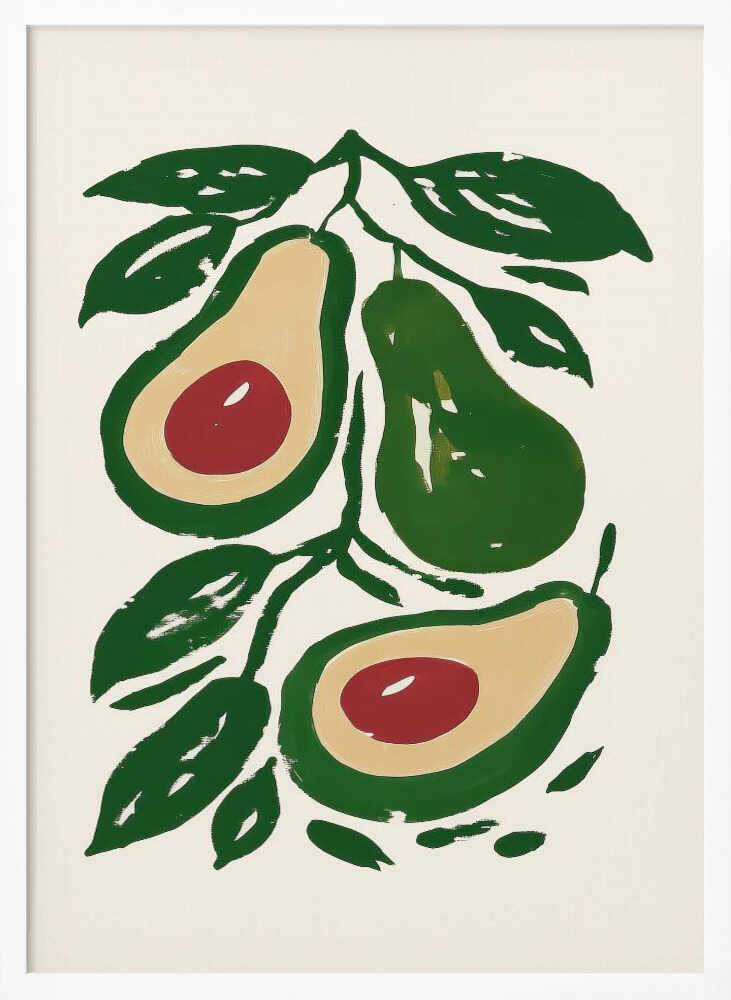 Fresh Avocado Branch Art Print UK — Botanical Fresh Wall Art — Kitchen — Wall It All Prints
