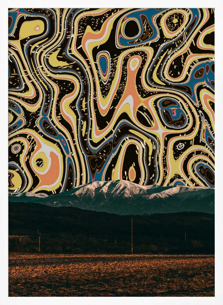 Vibrant Abstract Mountains Art Print UK — Abstract Vibrant Wall Art — Living Room — Wall It All Prints