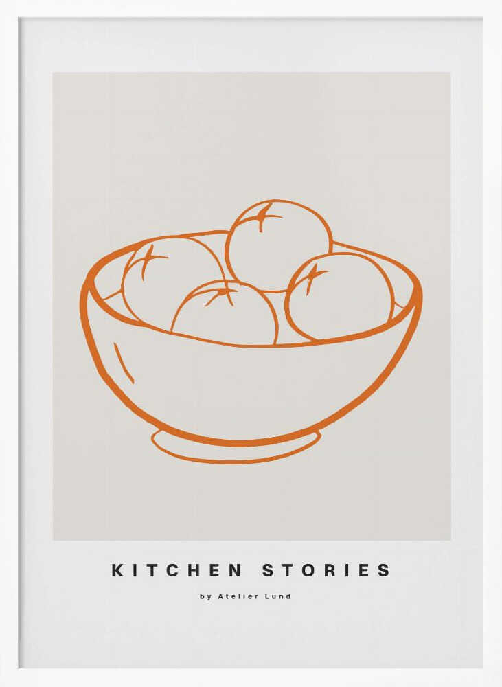 Bowl of Oranges Art Print UK — Abstract Minimal Wall Art — Kitchen — Wall It All Prints