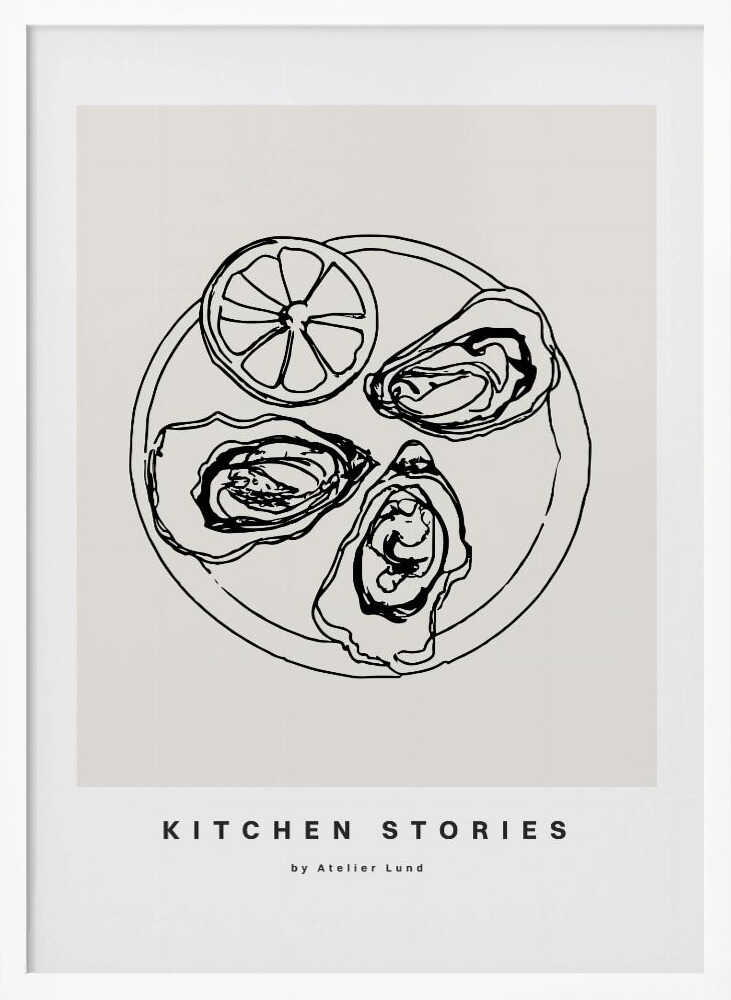 Shellfish Delight Art Print UK — Abstract Dark Wall Art — Kitchen — Wall It All Prints
