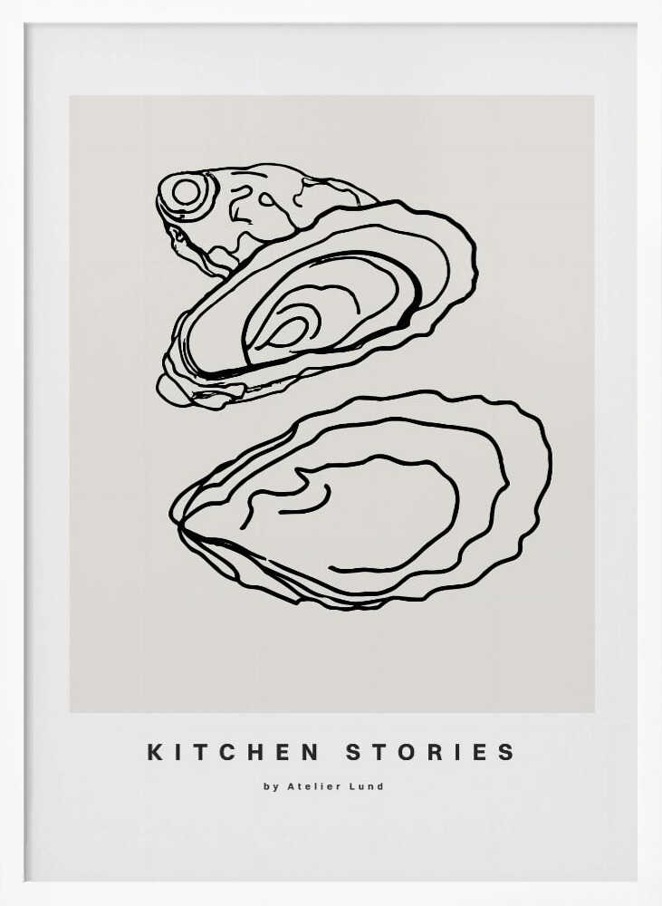 Oyster Outlines Art Print UK — Abstract Minimal Wall Art — Kitchen — Wall It All Prints