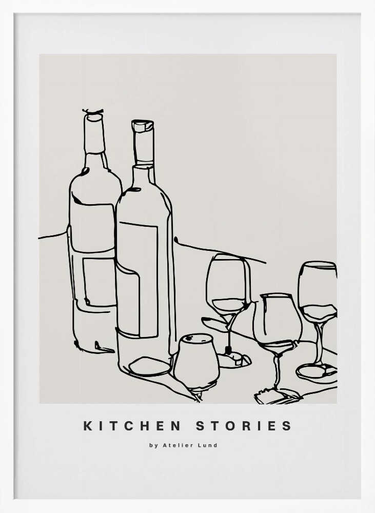 Wine and Conversation Art Print UK — Abstract Minimal Wall Art — Kitchen — Wall It All Prints