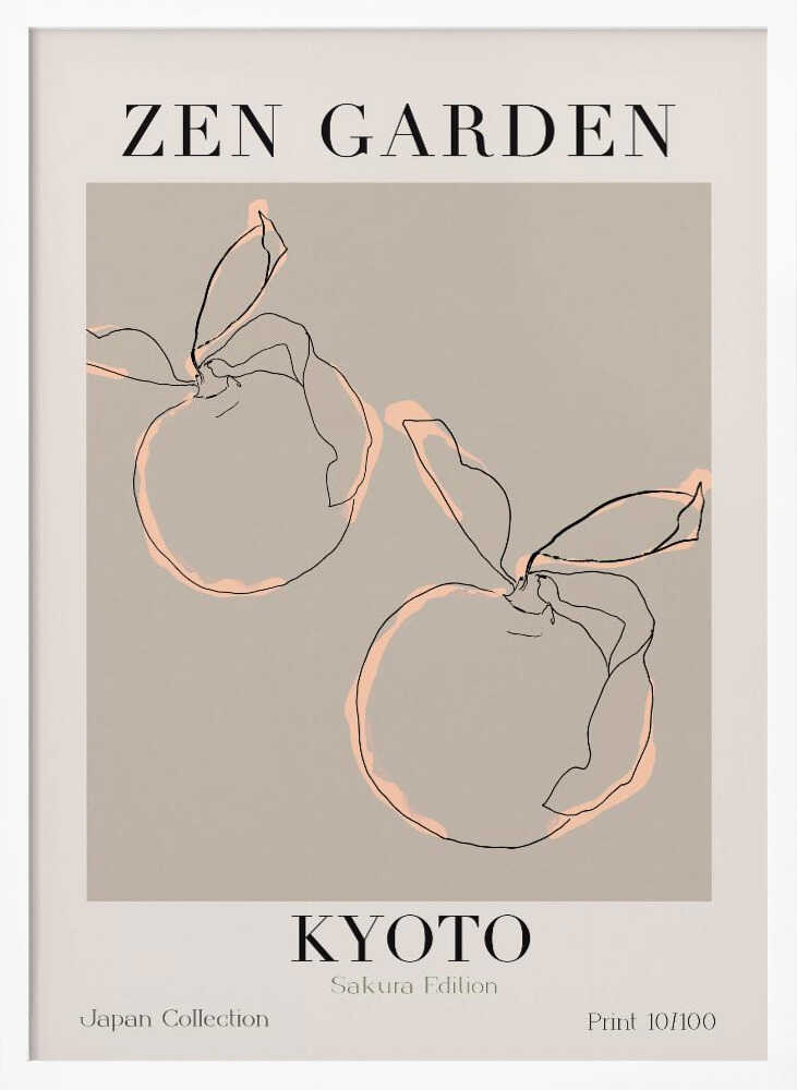 Serene Oranges Art Print UK — Japanese Minimal Wall Art — Kitchen — Wall It All Prints