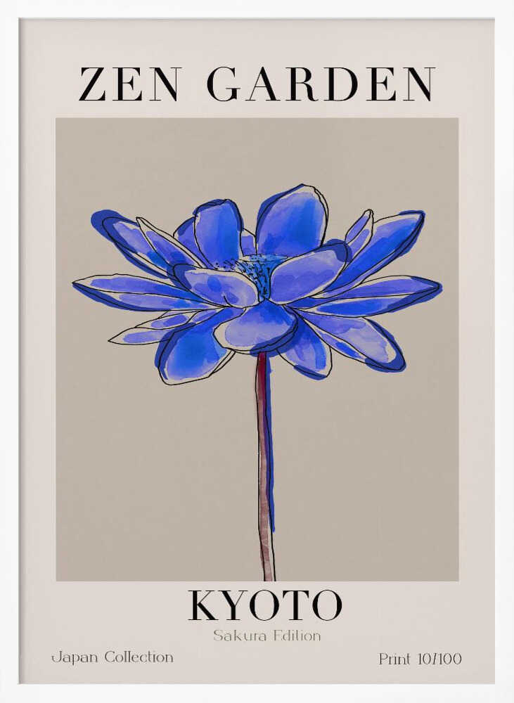 Tranquil Bloom Art Print UK — Japanese Calm Wall Art — Bedroom — Wall It All Prints