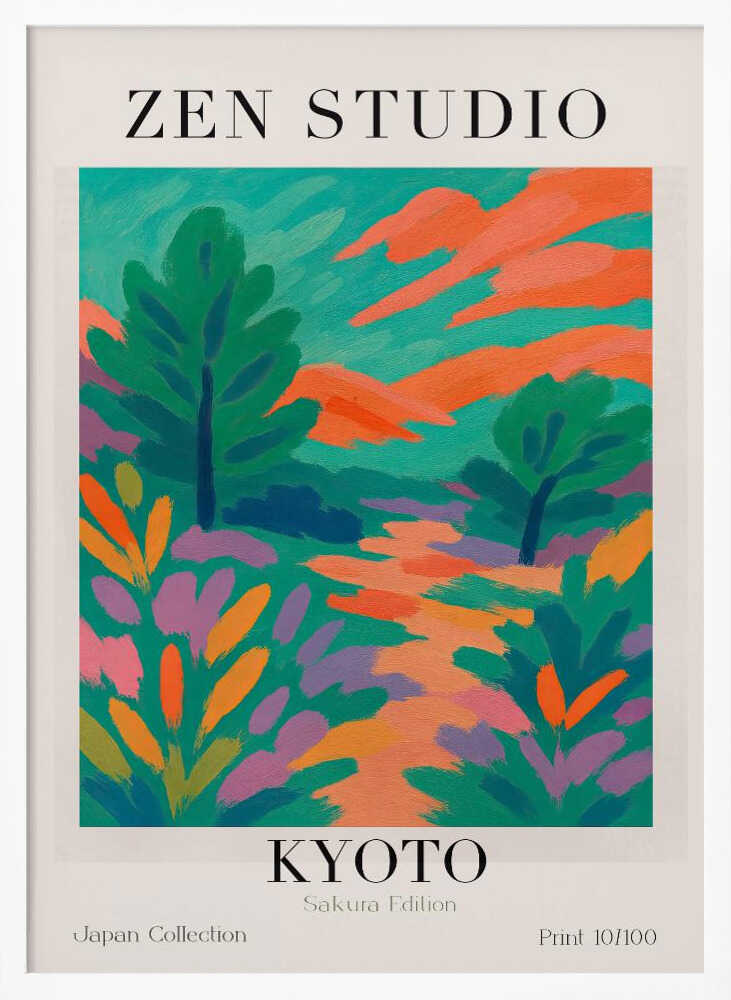 Vibrant Kyoto Path Art Print UK — Abstract Vibrant Wall Art — Bedroom — Wall It All Prints