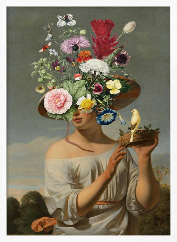 Floral Fantasy Portrait Art Print UK — Botanical Vibrant Wall Art — Living Room — Wall It All Prints