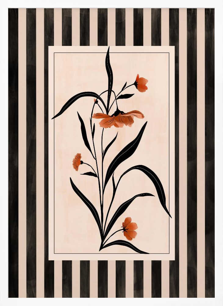 Terracotta Floral Stripes