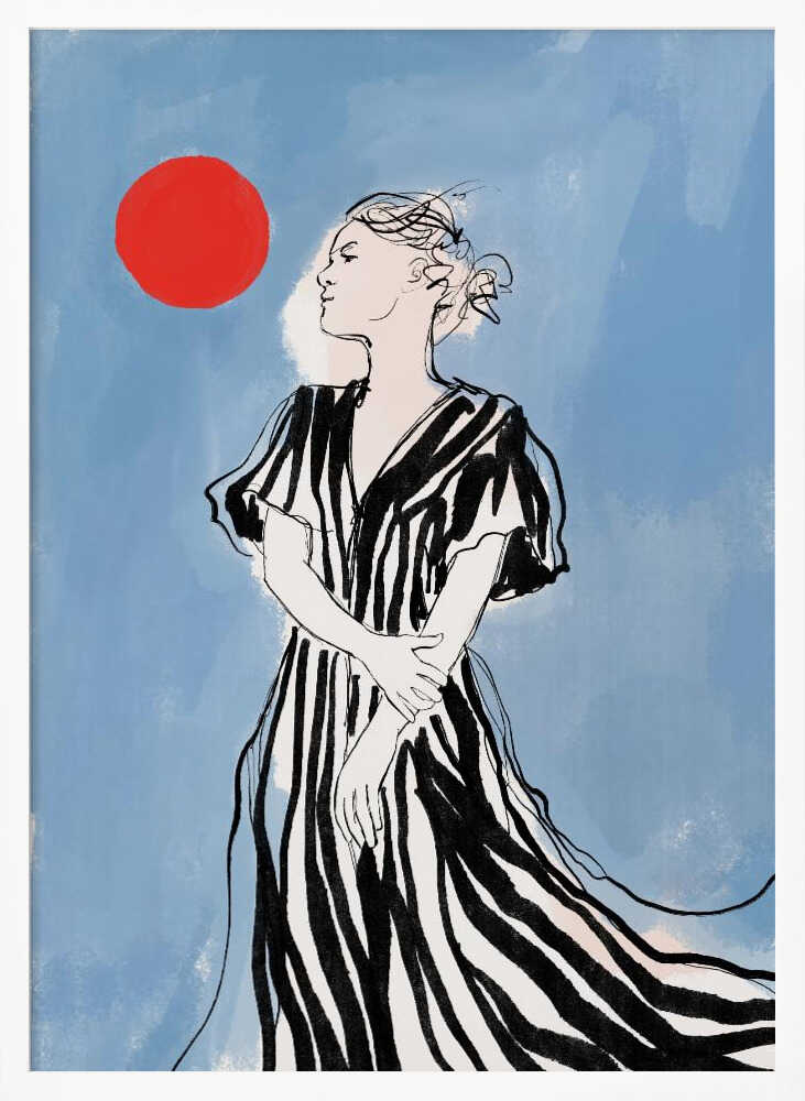 Elegant Woman Red Sun