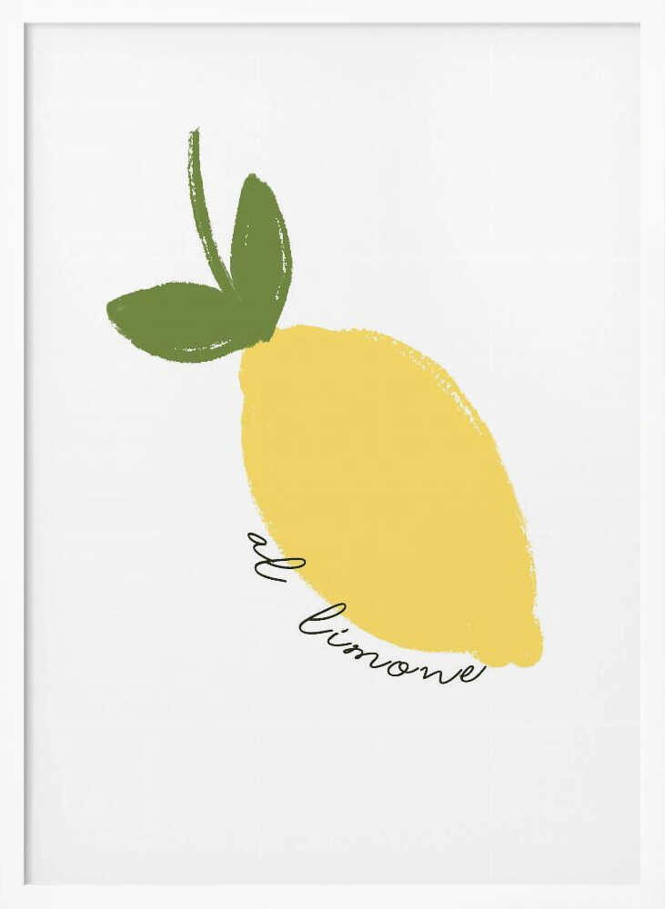 Italian Lemon Illustration Art Print UK — Botanical Vibrant Wall Art — Kitchen — Wall It All Prints