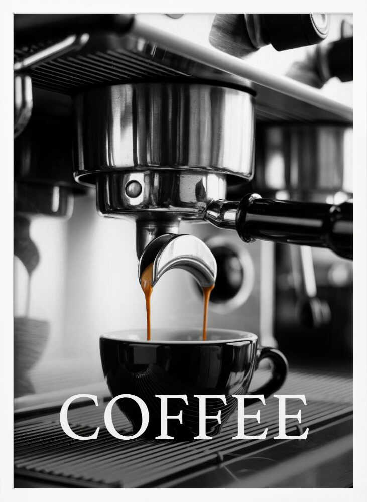 Fresh Espresso Pour Art Print UK — Dark Moody Dark Wall Art — Kitchen — Wall It All Prints