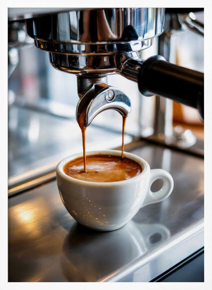 Fresh Espresso Brewing Art Print UK — Dark Moody Dark Wall Art — Kitchen — Wall It All Prints