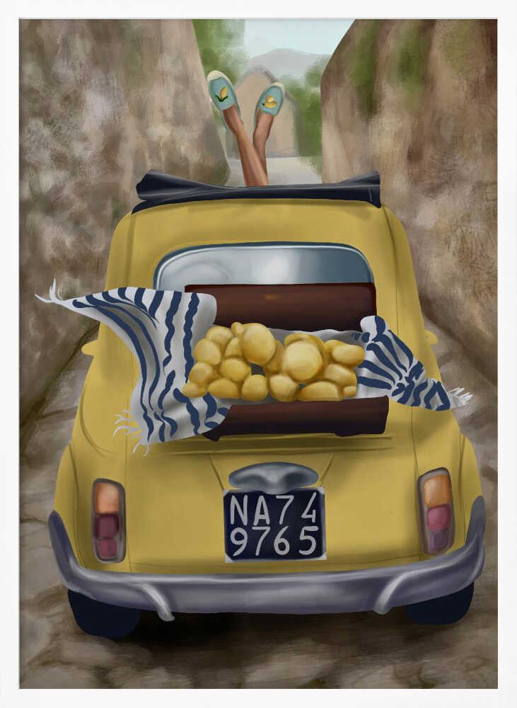 Vintage Fiat Lemon Drive City Art