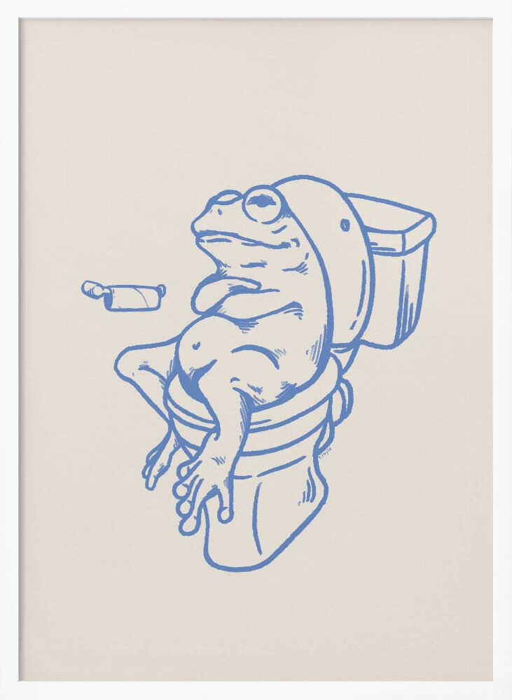 Funny Frog On Toilet
