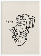 Funny Frog on Toilet