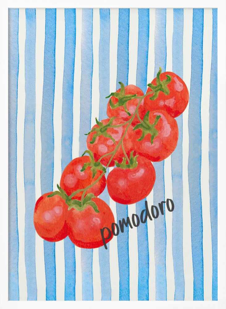 Watercolor Pomodoro Bunch Art Print UK — Botanical Fresh Wall Art — Kitchen — Wall It All Prints
