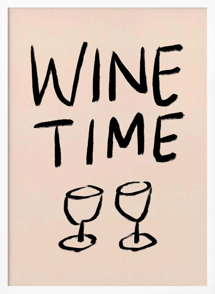 It's Wine Time Art Print UK — Abstract Minimal Wall Art — Kitchen — Wall It All Prints