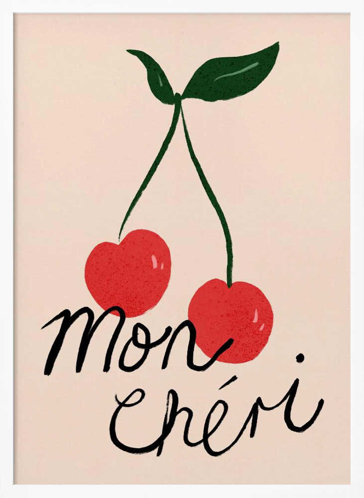 Mon Chéri Cherries Art Print UK — Botanical Minimal Wall Art — Kitchen — Wall It All Prints