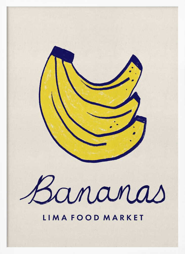 Bananas Lima Market Art Print UK — Food Vibrant Wall Art — Kitchen — Wall It All Prints