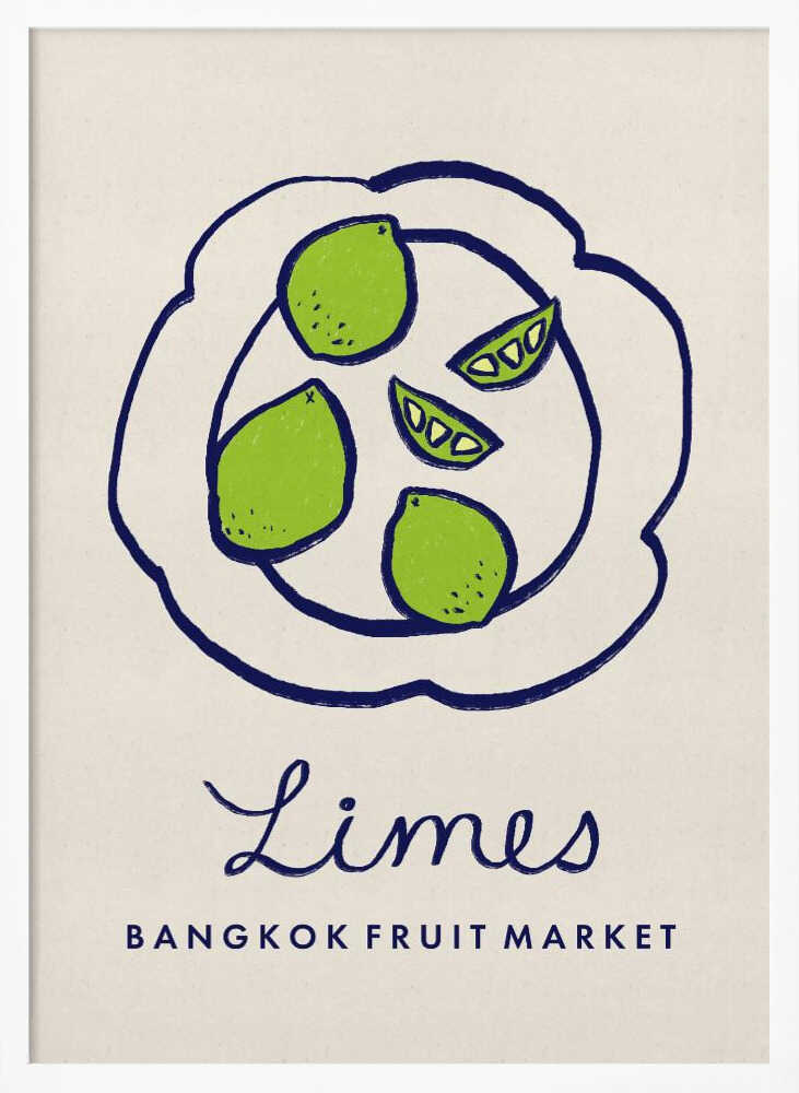 Bangkok Limes Art Print UK — Food Fresh Wall Art — Kitchen — Wall It All Prints
