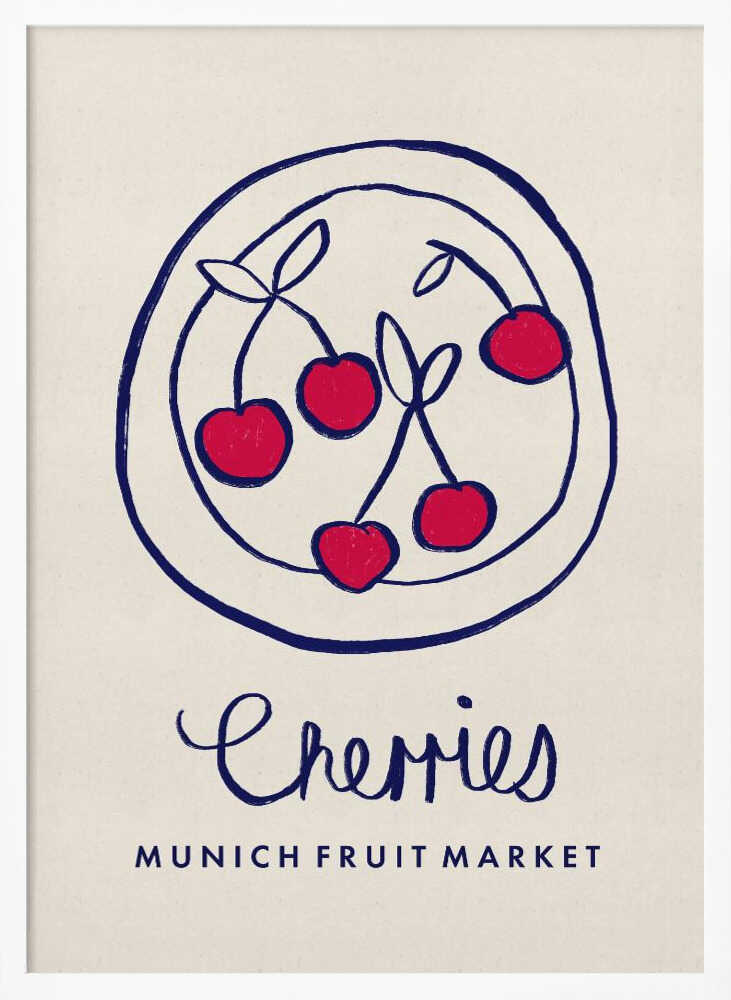 Munich Cherry Market Art Print UK — Vintage Fresh Wall Art — Kitchen — Wall It All Prints