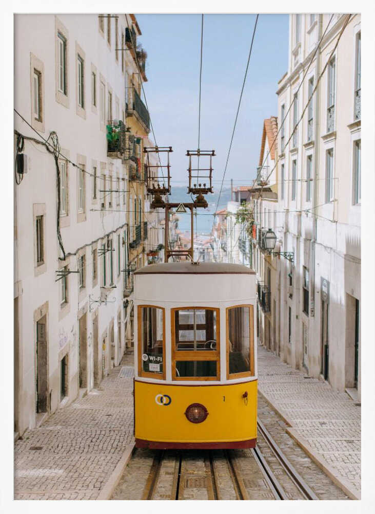 Iconic Lisbon Street Tram Art Print UK — Vintage Vibrant Wall Art — Living Room — Wall It All Prints