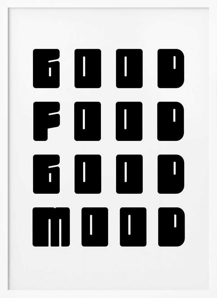 Good Food Good Mood Art Print UK — Abstract Dark Wall Art — Kitchen — Wall It All Prints