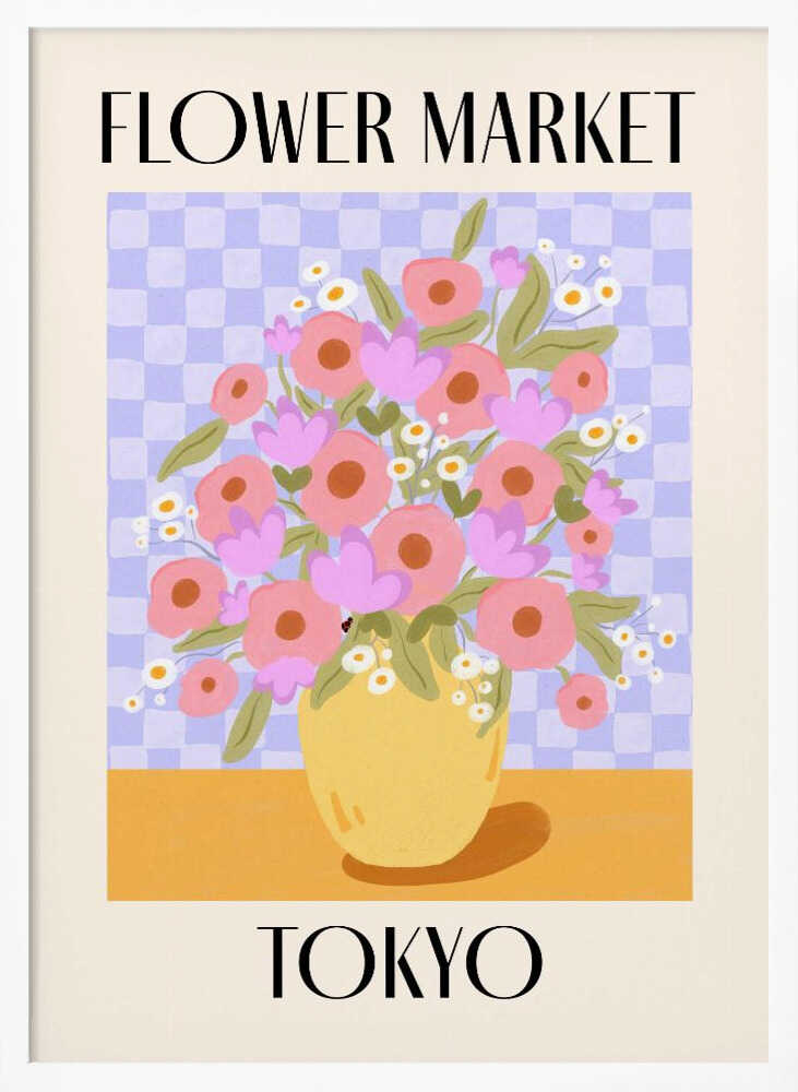 Flower Market Tokyo Art Print UK — Botanical Vibrant Wall Art — Living Room — Wall It All Prints