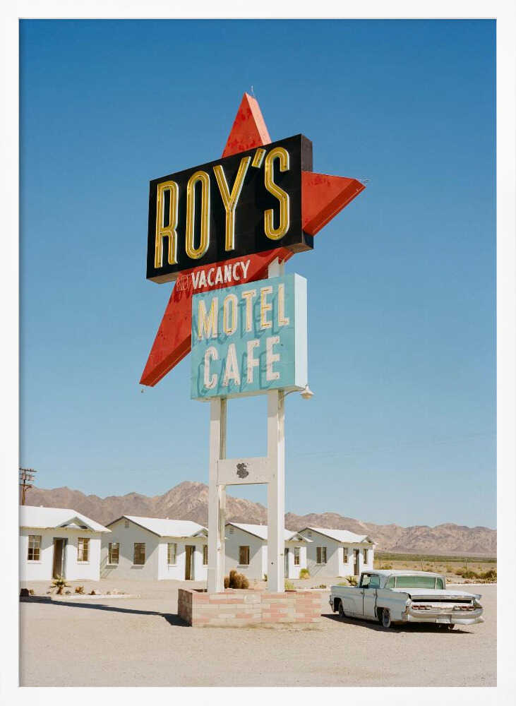 Vintage Desert Motel Sign Art Print UK — Landscape Vibrant Wall Art — Living Room — Wall It All Prints
