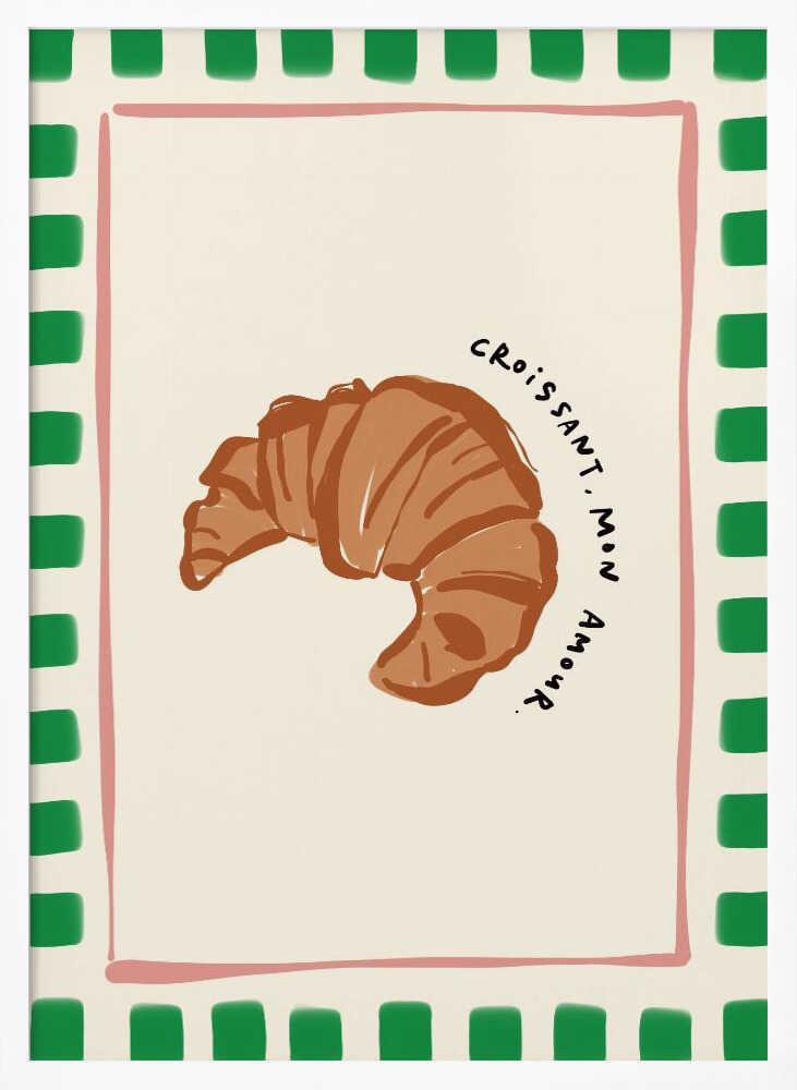 Croissant Mon Amour Art Print UK — Food Fresh Wall Art — Kitchen — Wall It All Prints