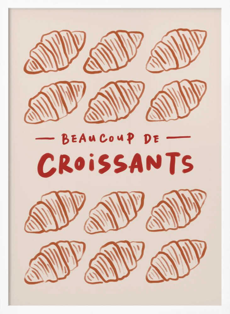 Beaucoup De Croissants Art Print UK — Abstract Minimal Wall Art — Kitchen — Wall It All Prints