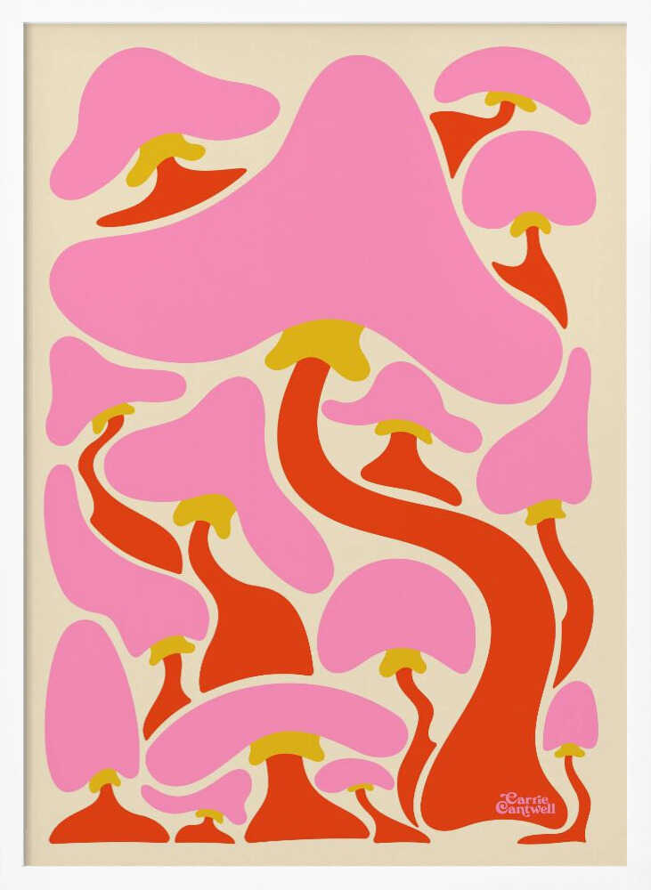Groovy Mushrooms Art Print UK — Botanical Vibrant Wall Art — Living Room — Wall It All Prints