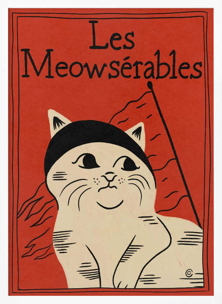Les Meowserables Art Print UK — Animal Dark Wall Art — Living Room — Wall It All Prints