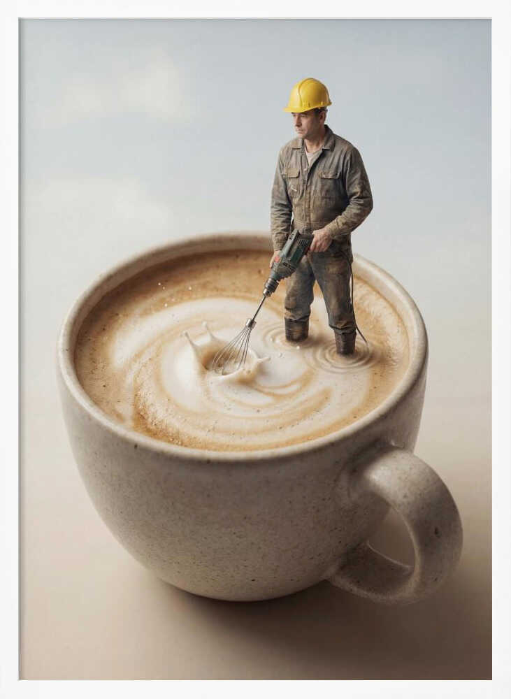 Worker Makes Morning Coffee Art Print UK — Food Vibrant Wall Art — Kitchen — Wall It All Prints