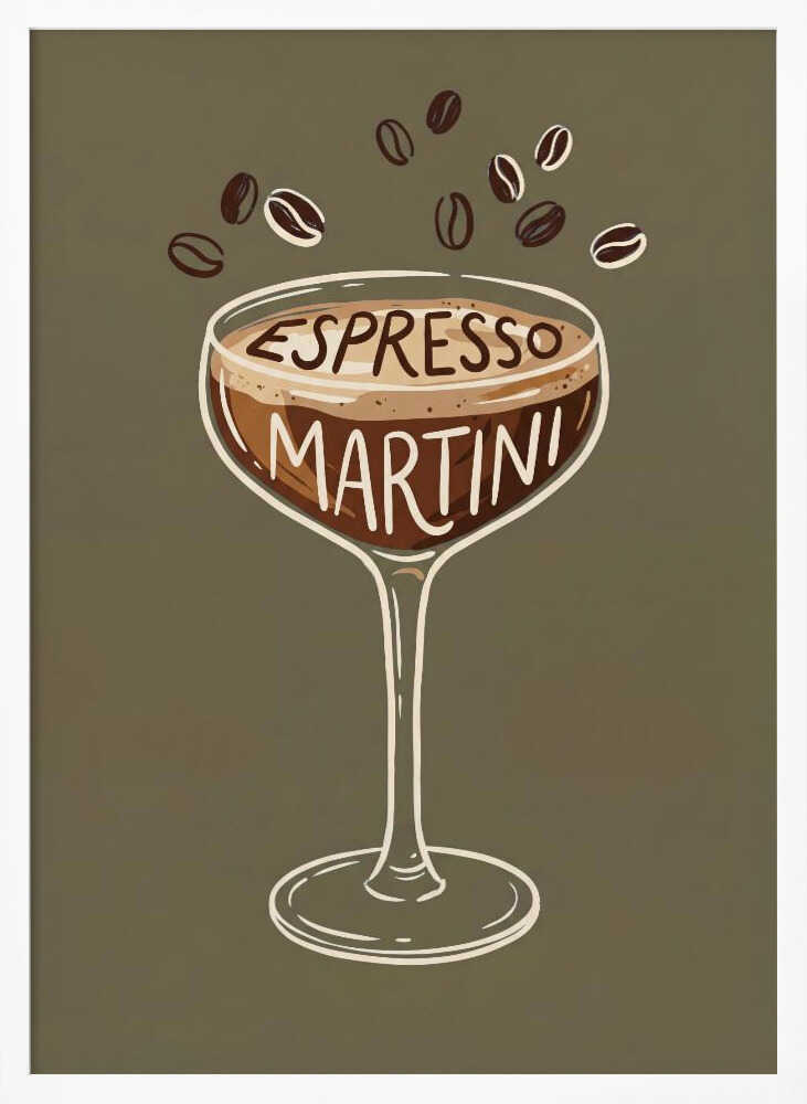 Espresso Martini Delight Art Print UK — Abstract Minimal Wall Art — Kitchen — Wall It All Prints