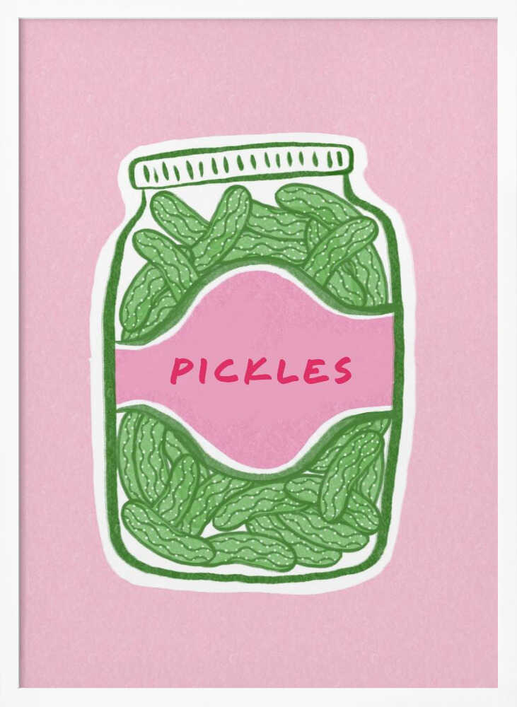 Whimsical Pickle Jar Art Print UK — Vintage Fresh Wall Art — Kitchen — Wall It All Prints