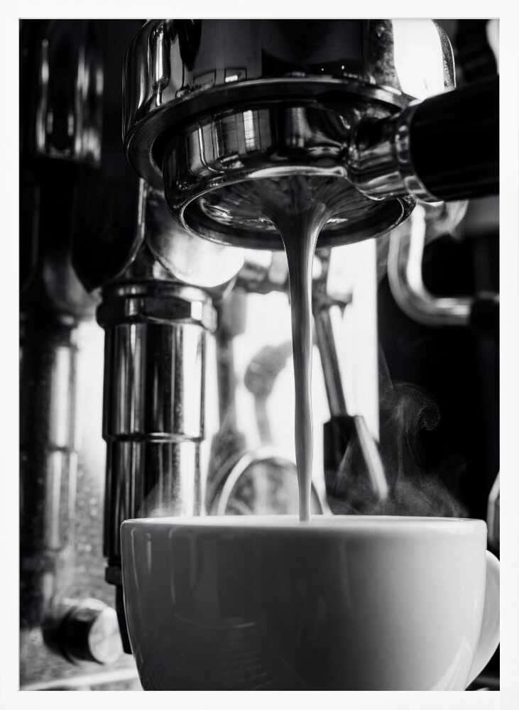 Fresh Espresso Pour Art Print UK — Dark Moody Dark Wall Art — Kitchen — Wall It All Prints