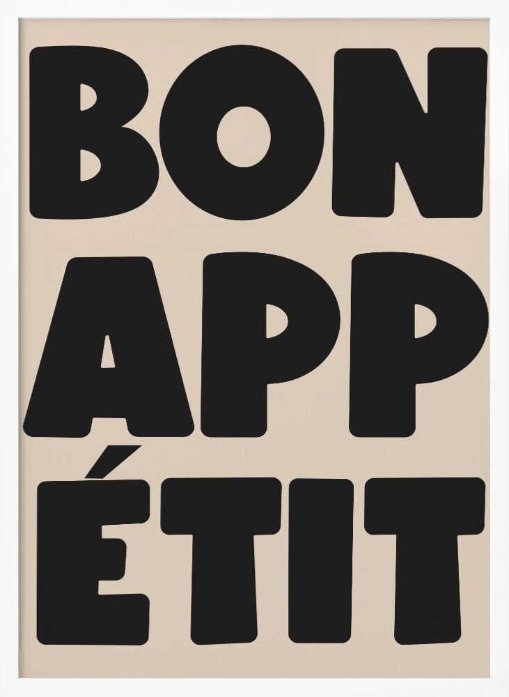 Bon Appétit Saying Art Print UK — Abstract Dark Wall Art — Kitchen — Wall It All Prints