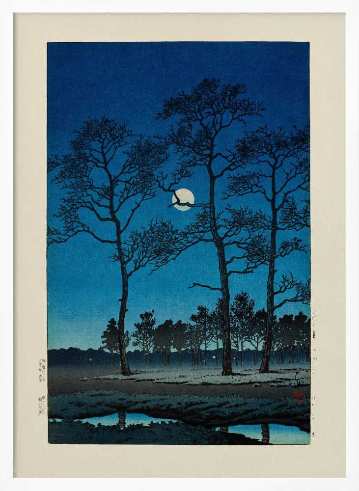 Winter Moon At Toyamagahara (1931) Art Print UK — Japanese Vibrant Wall Art — Living Room — Wall It All Prints