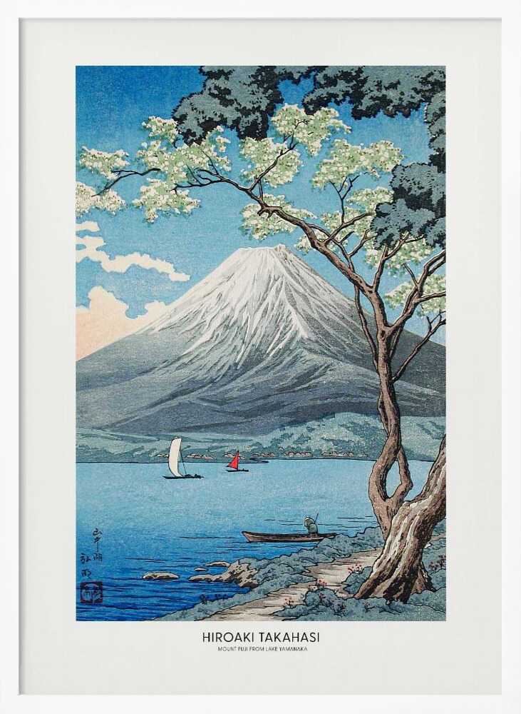 Mount Fuji From Lake Yamanaka Art Print UK — Japanese Vibrant Wall Art — Living Room — Wall It All Prints