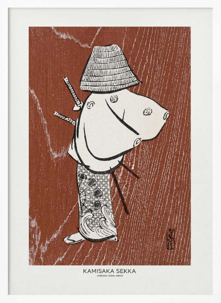 Samurai, One of Four (1920s) By Kamisaka Sekka Art Print UK — Portrait Vibrant Wall Art — Living Room — Wall It All Prints