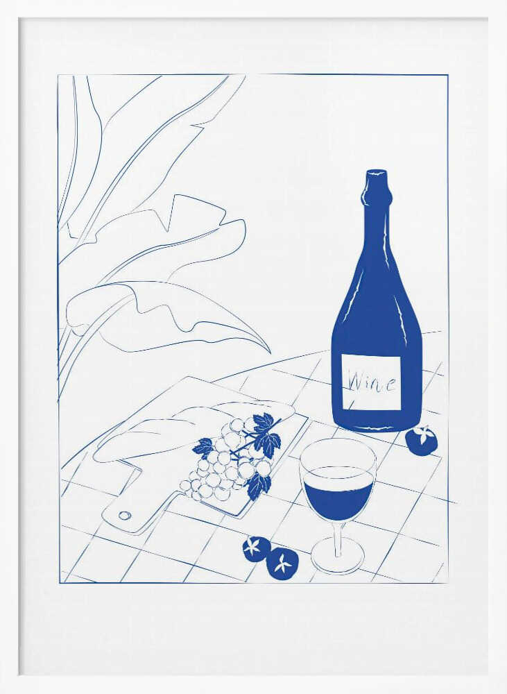 Winestilllife Art Print UK — Abstract Minimal Wall Art — Kitchen — Wall It All Prints