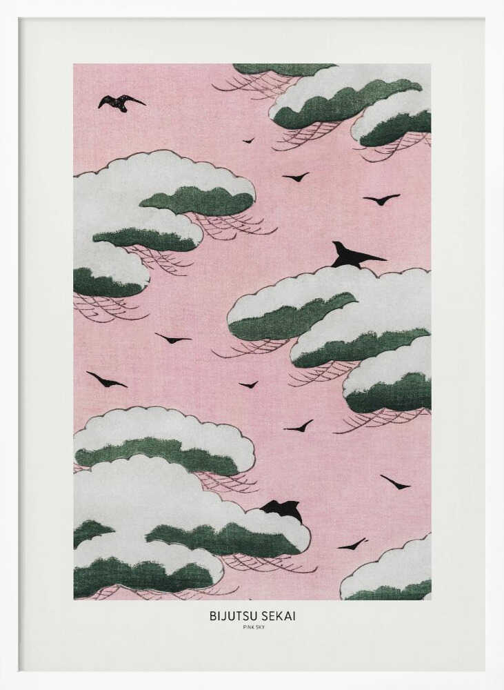 Pink Sky Art Print UK — Japanese Vibrant Wall Art — Living Room — Wall It All Prints