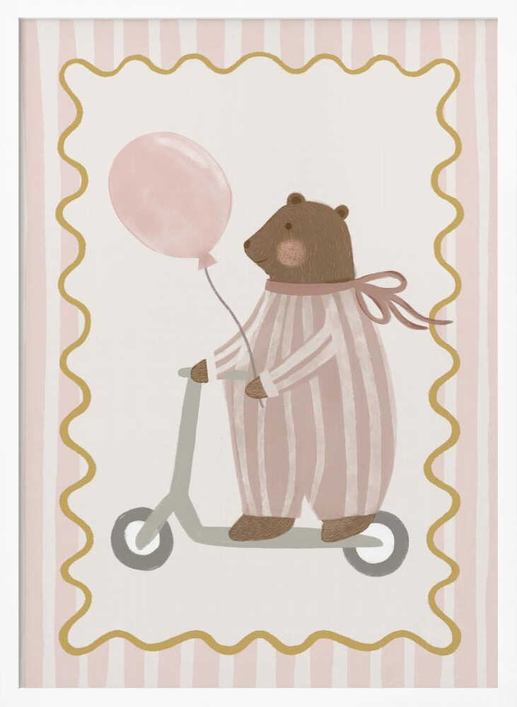 Whimsical Bear Scooter Ride