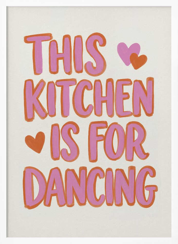 Dancing Kitchen Heart Quote Art Print UK — Japanese Vibrant Wall Art — Kitchen — Wall It All Prints