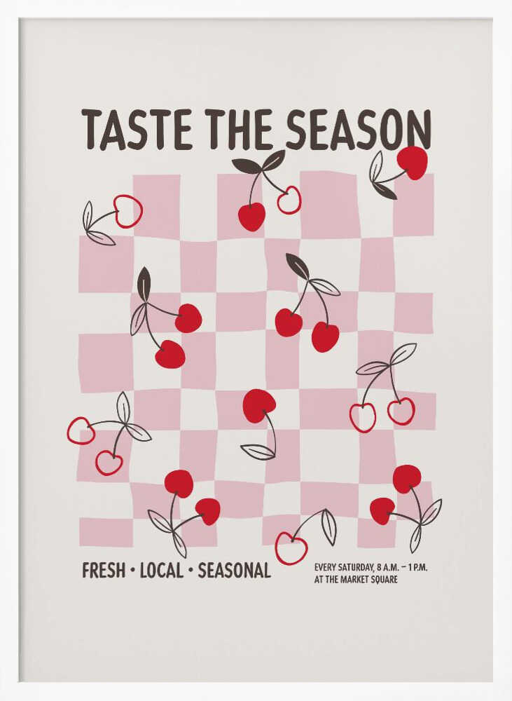 Taste The Season Cherries Art Print UK — Abstract Fresh Wall Art — Kitchen — Wall It All Prints