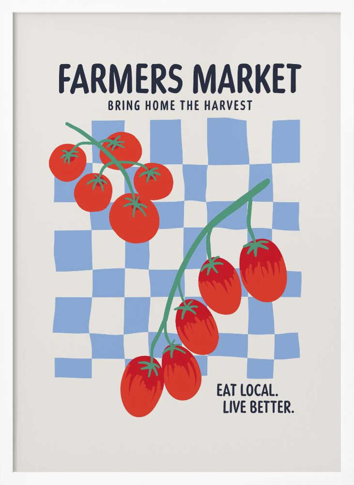 Farmers Market Tomatoes Art Print UK — Botanical Fresh Wall Art — Kitchen — Wall It All Prints