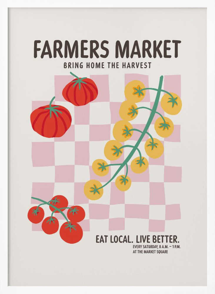 Farmers Market Tomatoes Art Print UK — Botanical Vibrant Wall Art — Kitchen — Wall It All Prints