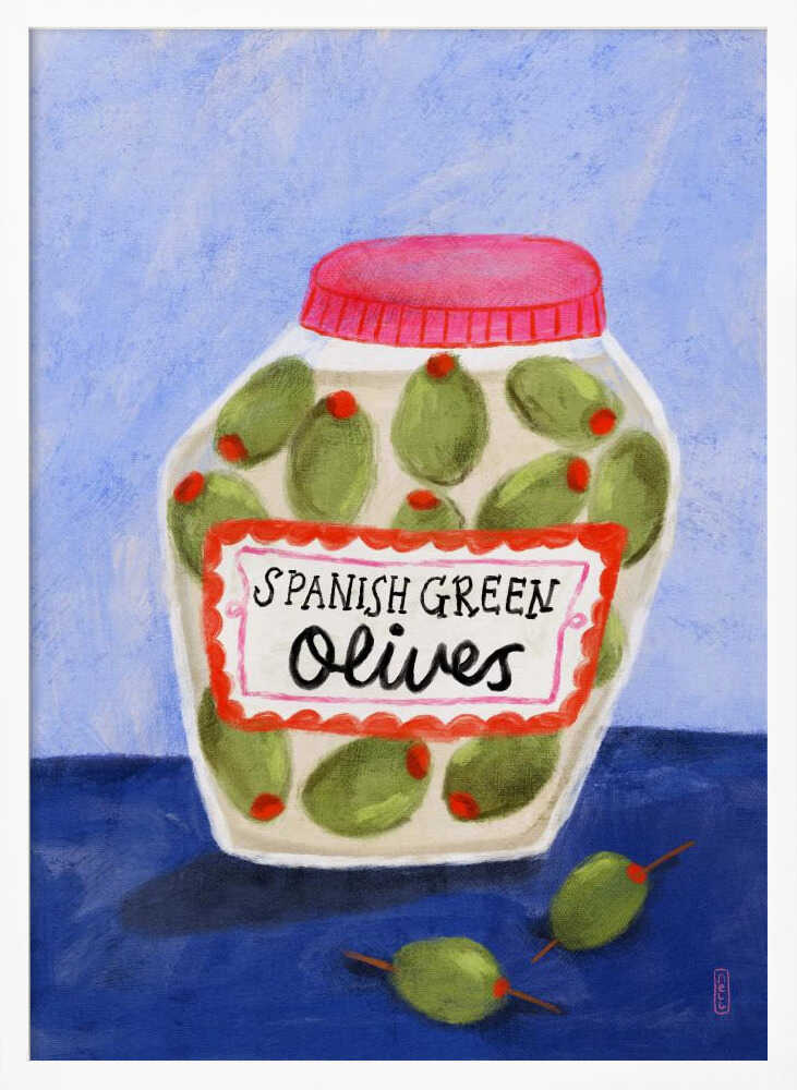 Spanish Green Olives Jar Art Print UK — Food Fresh Wall Art — Kitchen — Wall It All Prints