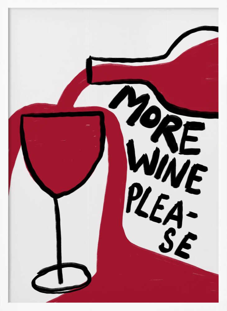 More Wine Please Art Print UK — Abstract Vibrant Wall Art — Kitchen — Wall It All Prints